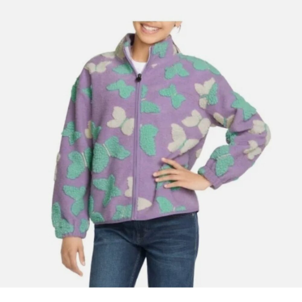 Lucky Brand Girls' Shearling Full Zip Jacket L(14/16)